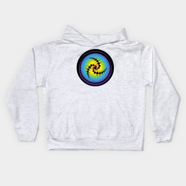 Triple Spiral Crop Circle Kids Hoodie by GalacticMantra